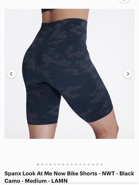 SPANX Look At Me Now Bike Shorts High-Waist Camo - Black & Dark Gray